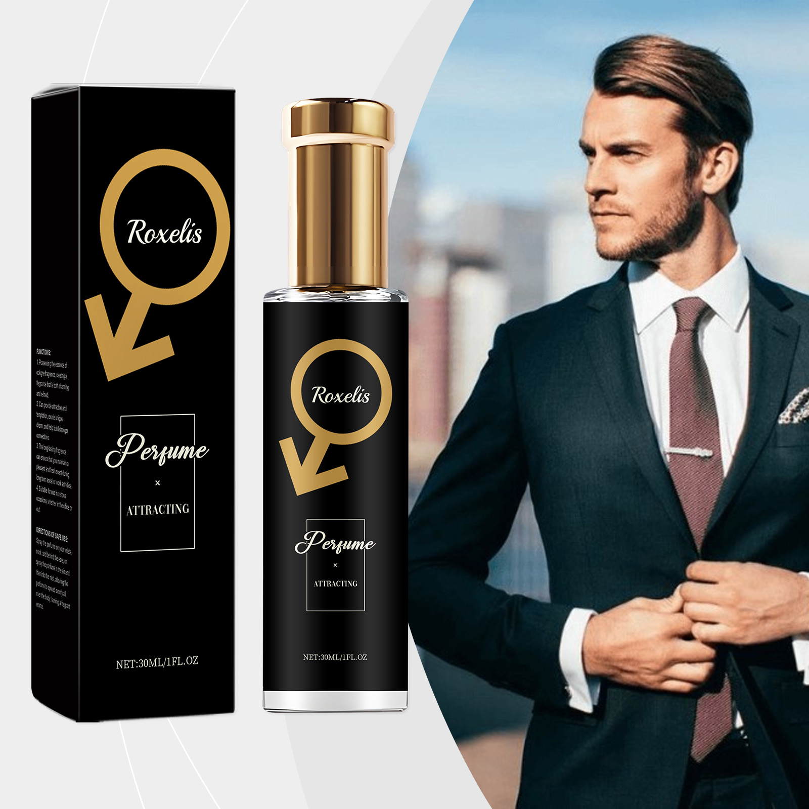 Body Jewelry Kit - Roxelis 30ml hommes phéromone parfum cèdre