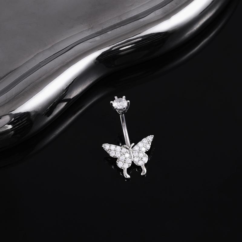 Body Piercing Quality Jewelry - Anneaux de nombril papillon en zircon