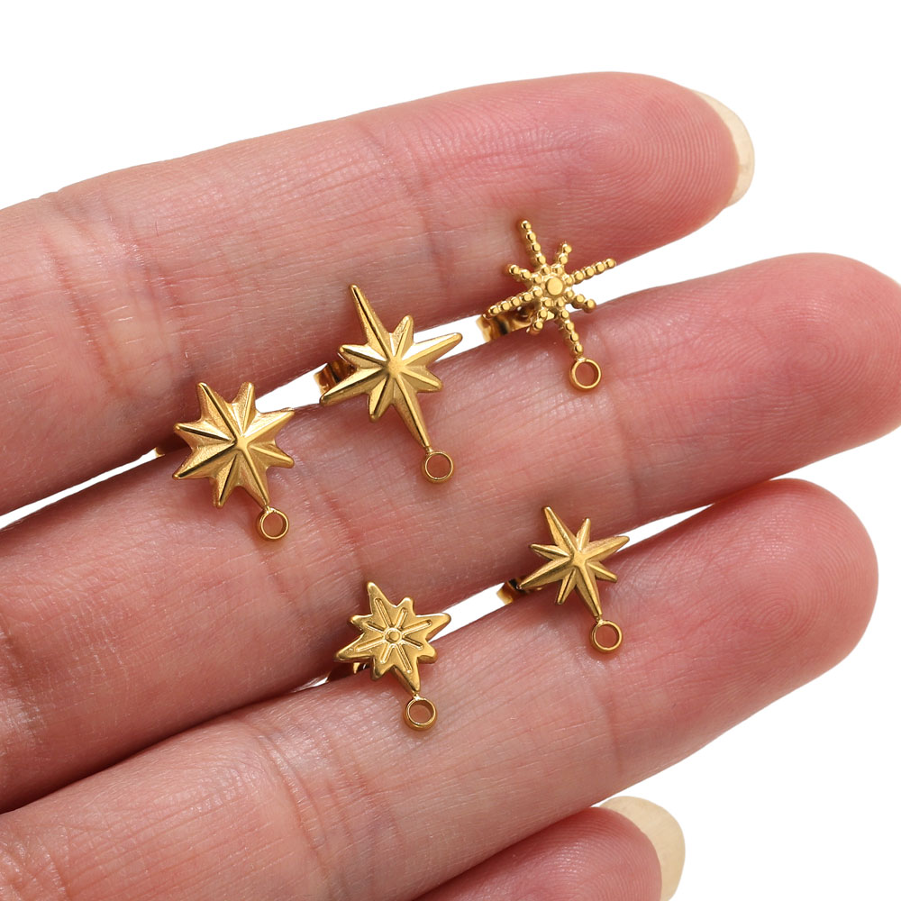 Body Jewelry Kit - 6 pièces Clous d'oreilles étoile en