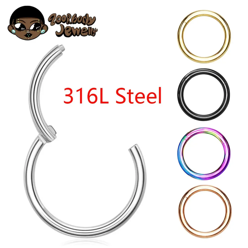 Body Piercing Quality Jewelry - Anneau de nez en acier inoxydable