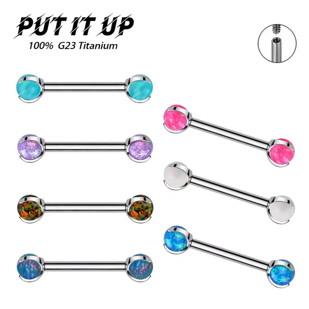 Body Piercing Quality Jewelry - F136 titane série rêve opale oreille