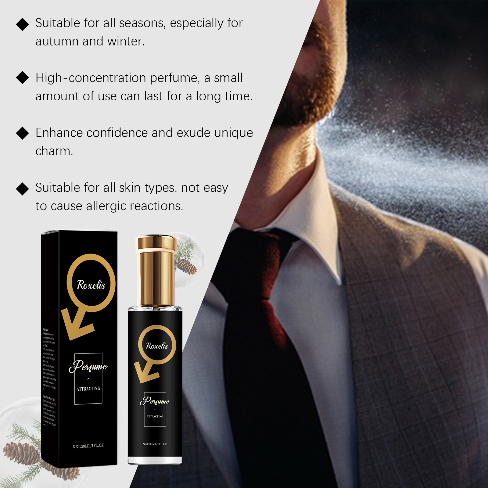 Roxelis 30ml hommes phéromone  - Body Jewelry Kit avis et prix