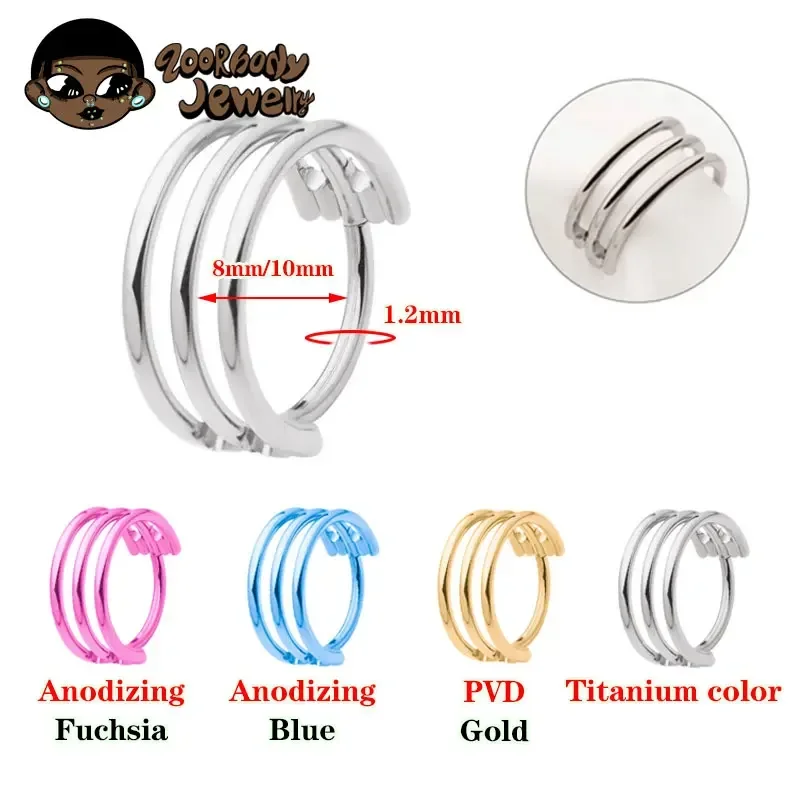 Anneau de nez à trois couches  - Body Piercing Quality Jewelry avis et prix