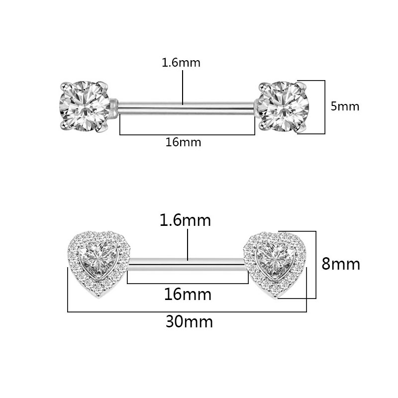 Piercing de mamelon en Zircon  - Body Piercing Quality Jewelry avis et prix